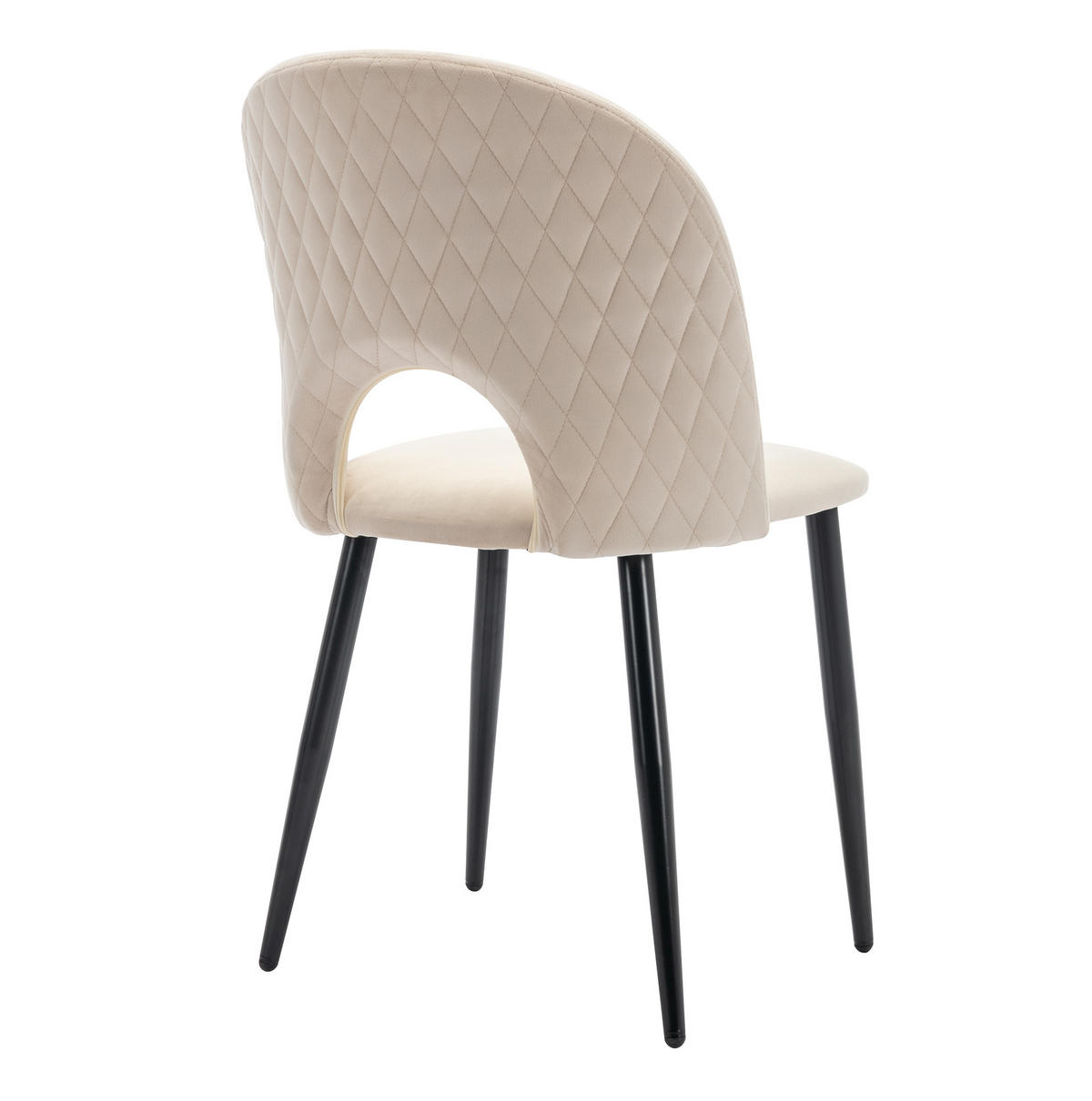 POLSTERSTUHL mit Rückenlehne Samt Beige - Beige, Metall (44/84/47.1cm) - Meubliv