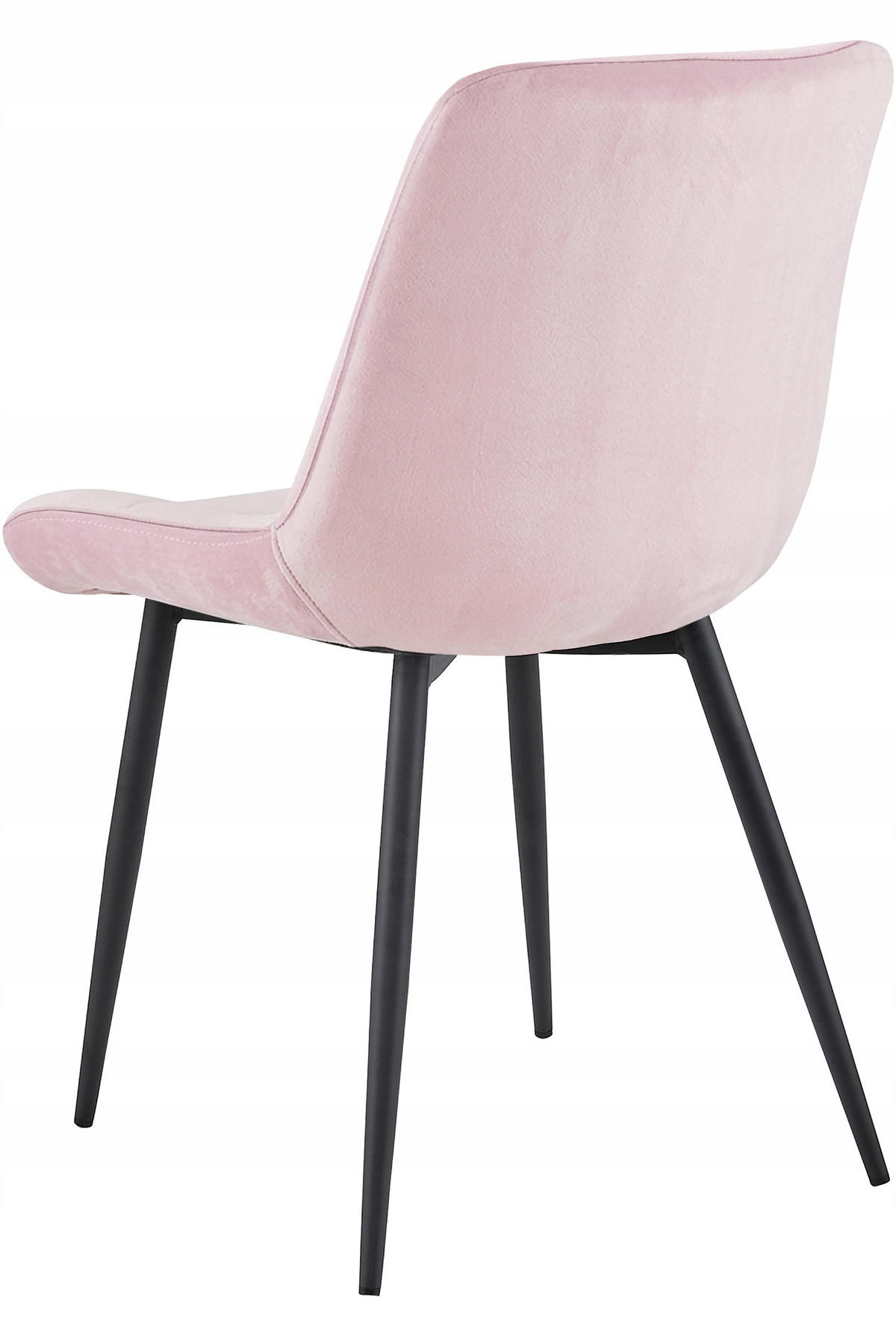 STUHL Hellrosa 54x60 cm BERA Samtbezug - Schwarz, Kunststoff (54/52/60cm)
