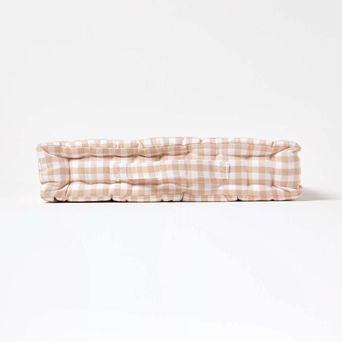 SITZKISSEN beige kariert 50/50/10 cm – Bodenkissen Vichy-Karo - Beige, Textil (50/50/10cm) - Homescapes