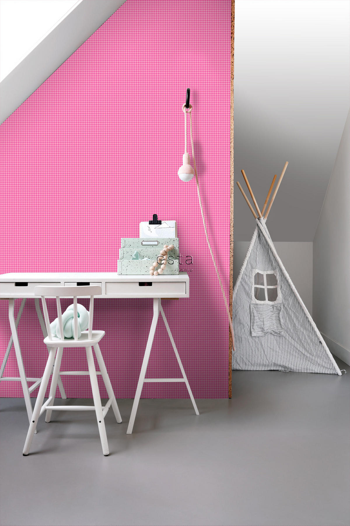TAPETE kleine Punkte 53 cm x 10.05 m - Pink, Papier (53/0.1cm) - ESTAhome