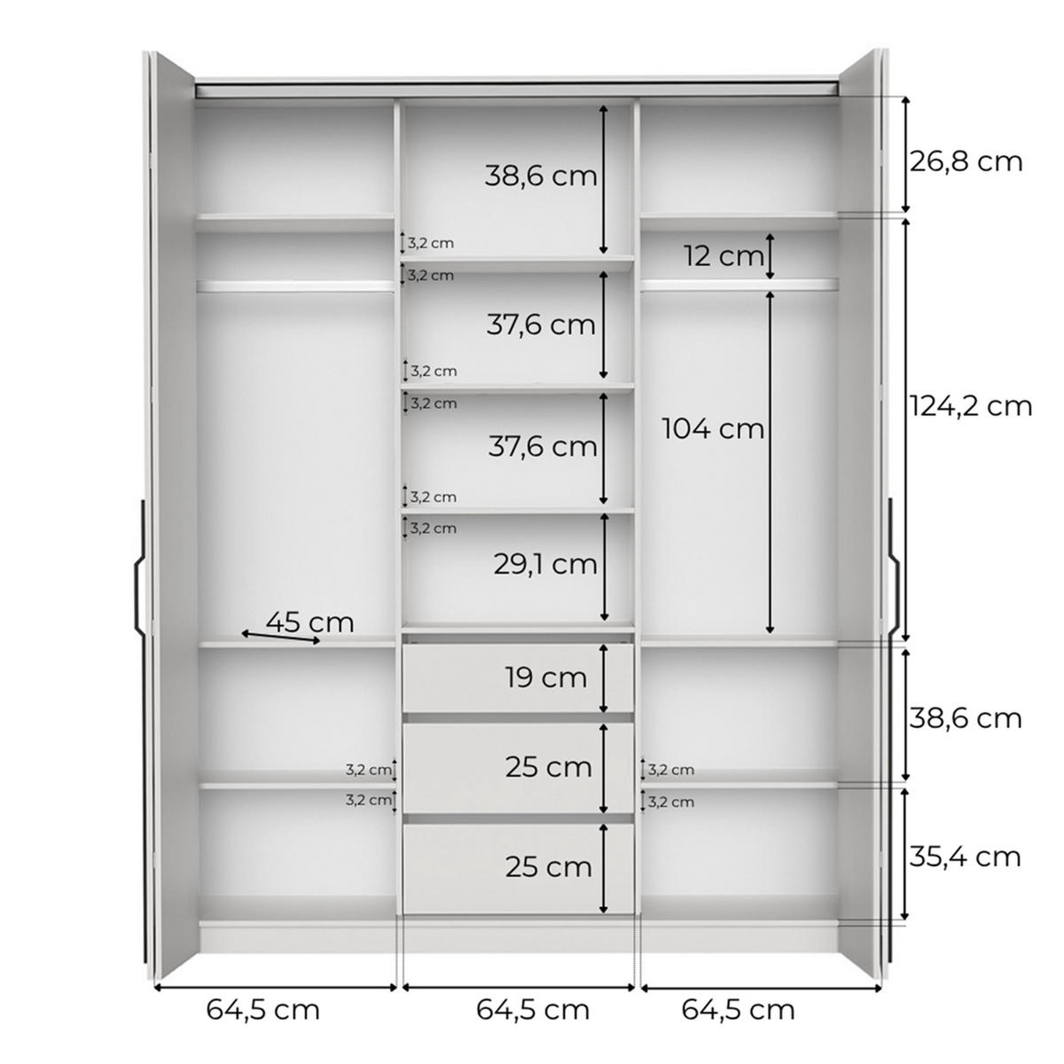 FALTTÜRENSCHRANK Omodeo 200 cm breit in Artisan-Eiche – mit WingLine-Falttüren - Eiche Artisan, Holzwerkstoff (200/240/58cm) - AX Living