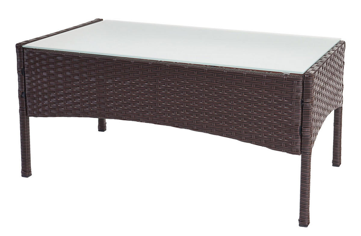 2-1-1 POLY-RATTAN GARTEN-GARNITUR Braun, Grün - Braun/Grün, Kunststoff - MCW