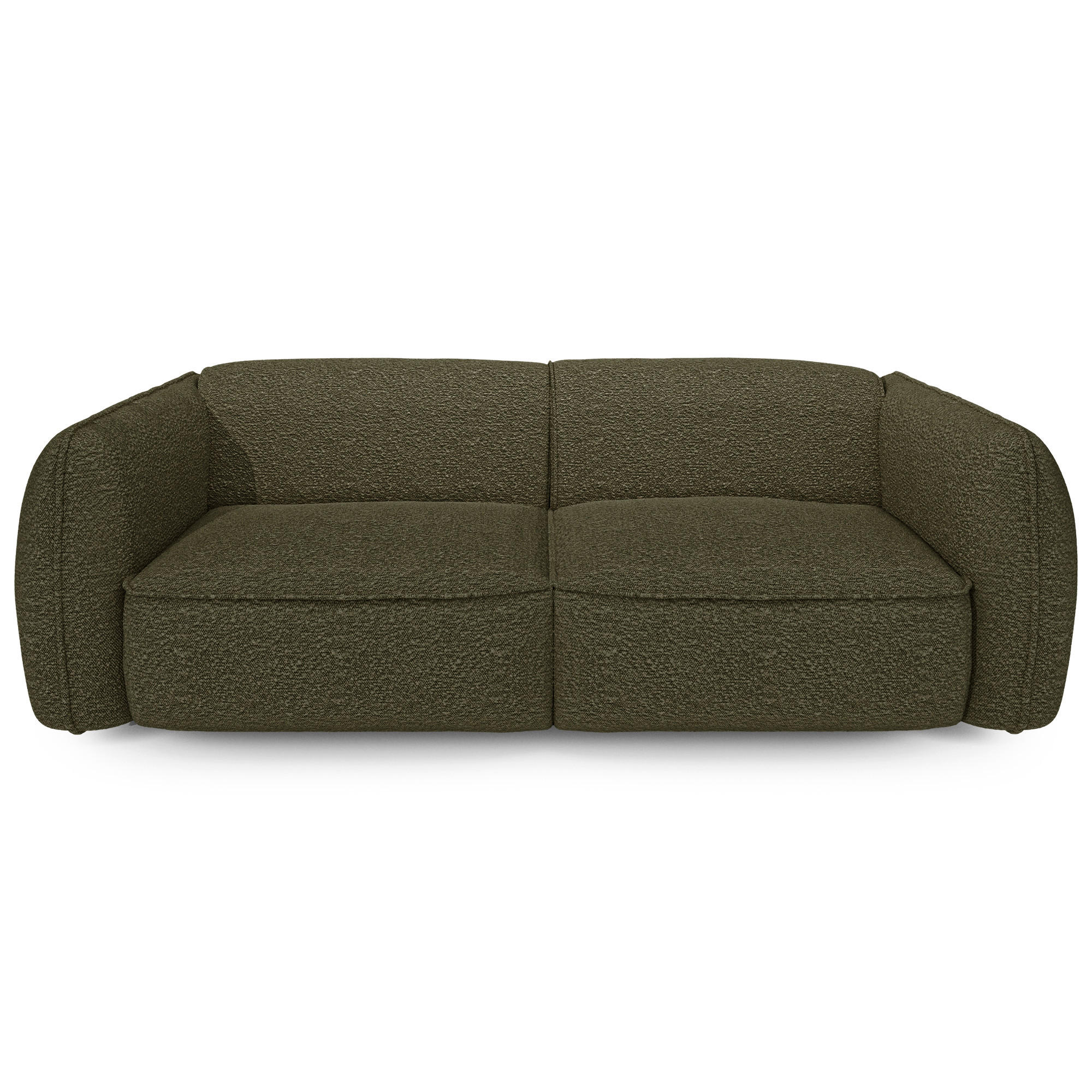 SOFA 3-SITZER Bouclé-Stoff Olivgrün 196cm - Olivgrün, Textil (196/74/90cm) - Sia Home