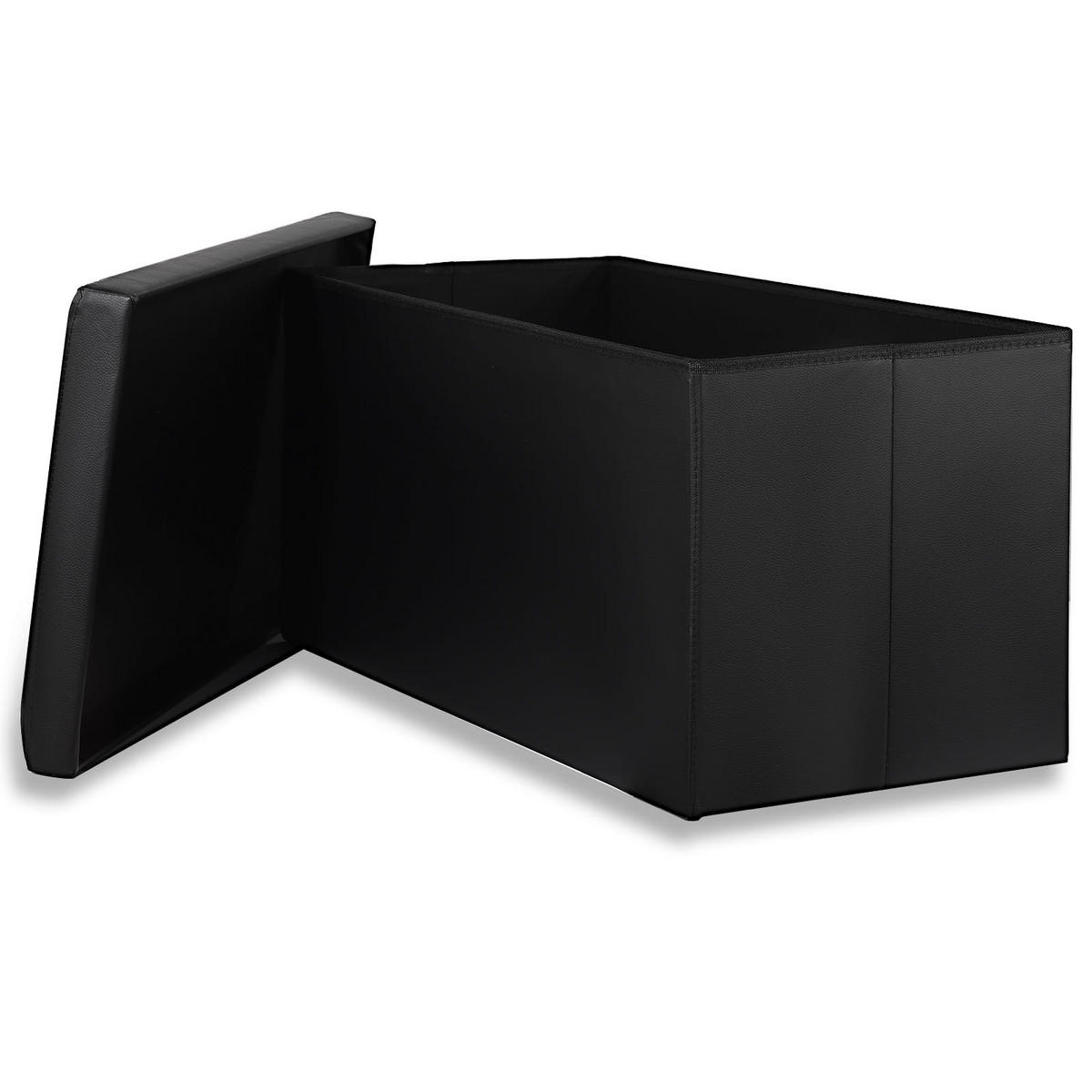 SITZBOX Ravello XXL mit Knöpfen Schwarz Ökoleder - Schwarz, Textil (80/40/40cm) - Komodee