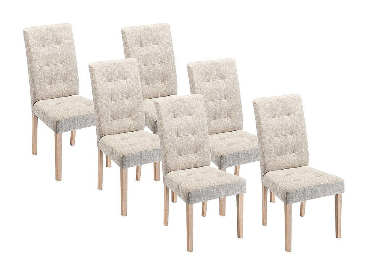 STUHL - 48 cm x 61 cm - stoff - cremefarben Villosa - Creme, Holz/Textil (48/100/61cm) - Vente-Unique
