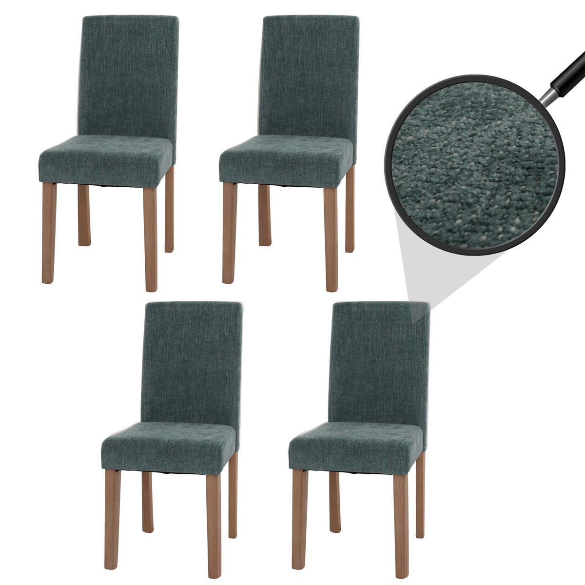 JÍDELNÍ ŽIDLE Zelená, sada 4 ks - zelená barva, textil (42/90/50cm) - MCW