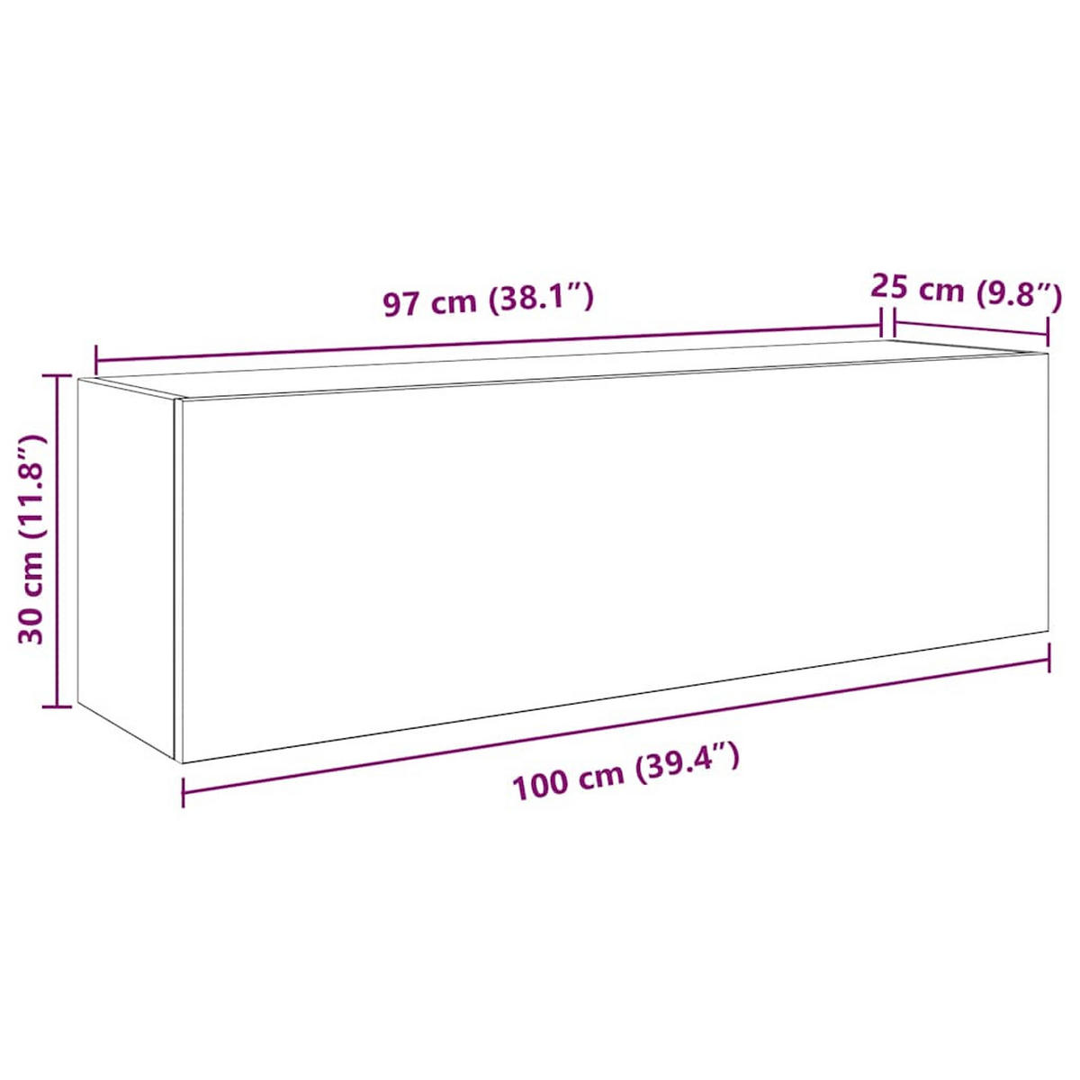 BAD-WANDSCHRANK Weiss 100/25/30 Cm Holzwerkstoff - Weiß, Holzwerkstoff (25/30/100cm) - vidaXL