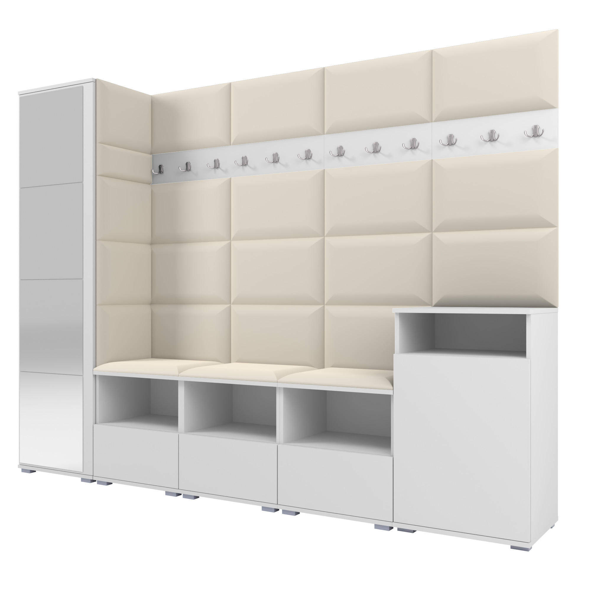Ravio Garderobe Weiß, Creme 250x187x40 cm
