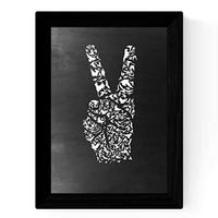 POSTER Schwarz-Weiß – Frieden A4 Rahmenlos - Klar, Papier (29.7/5/21cm) - Nacnic