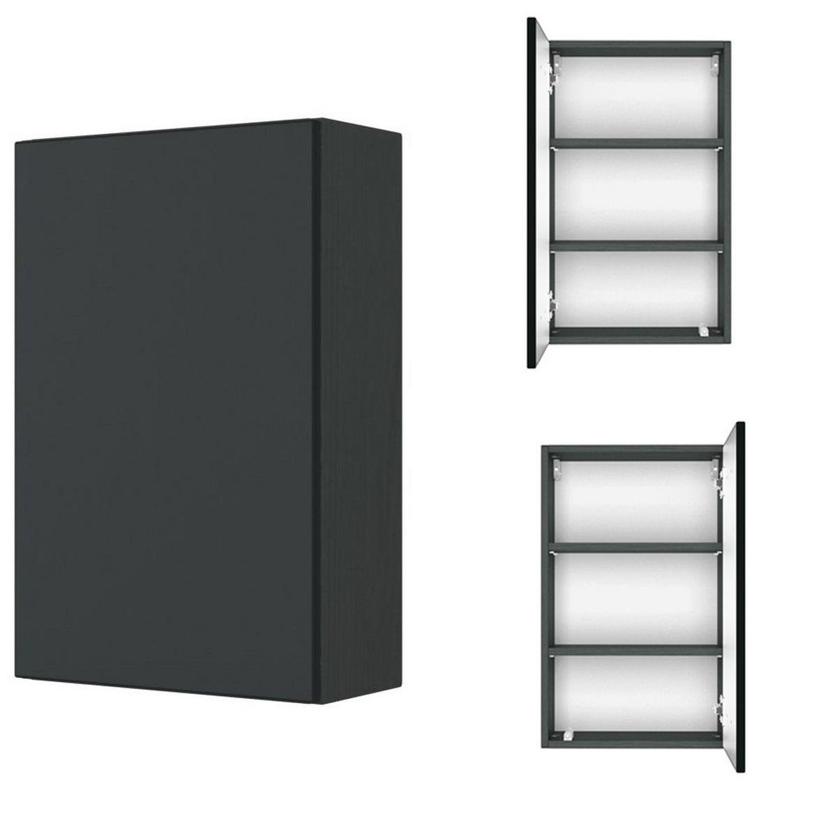 BADMÖBEL-SET 5-TLG. Pesaro-03 - Grau, Holzwerkstoff (220/200/48cm) - Lomado