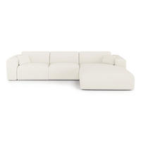 ECKSOFA RECHTS SCHLAFSOFA Dunlopillo 5 Plätze Bouclé creme - Creme, Textil (280/165cm) - Sia Home