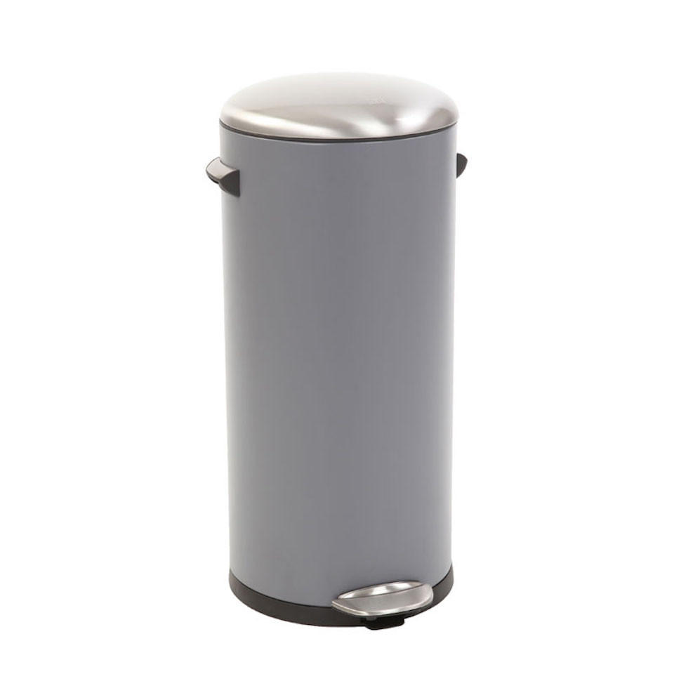MÜLLEIMER Retro Mit Markanten Griffen und Kugelkappe 30 Liter 68,5 x 29,2 cm Kunststoff Inneneimer Grau - Grau, Metall (33.8/68.5/37.9cm) - PROREGAL