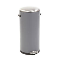 MÜLLEIMER Retro Mit Markanten Griffen und Kugelkappe 30 Liter 68,5 x 29,2 cm Kunststoff Inneneimer Grau - Grau, Metall (33.8/68.5/37.9cm) - PROREGAL