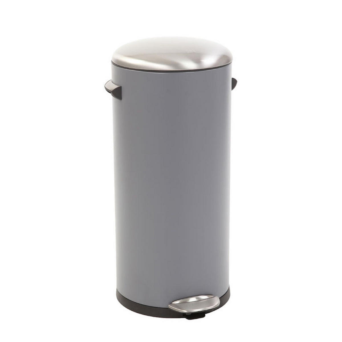 MÜLLEIMER Retro Mit Markanten Griffen und Kugelkappe 30 Liter 68,5 x 29,2 cm Kunststoff Inneneimer Grau - Grau, Metall (33.8/68.5/37.9cm) - PROREGAL