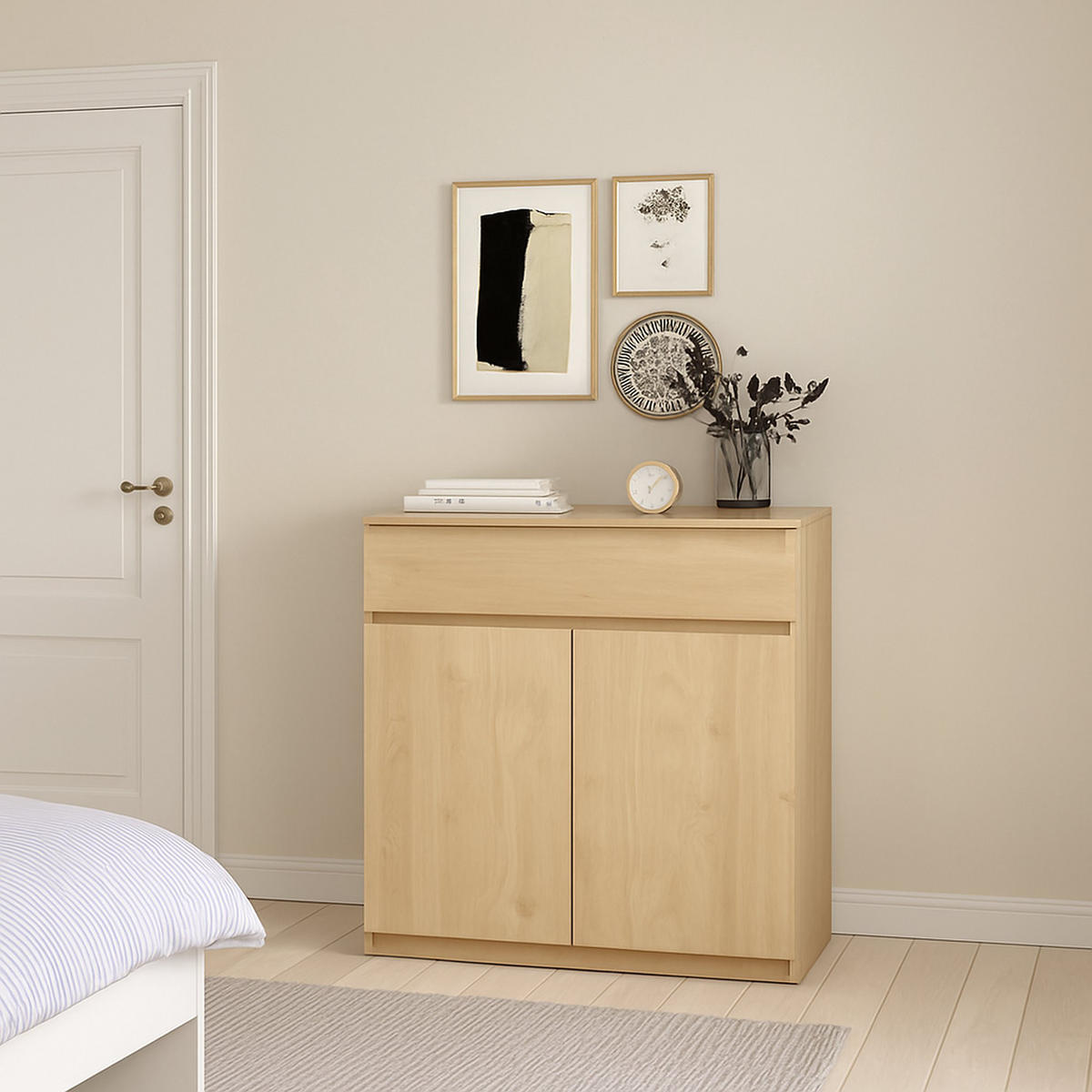 KOMMODE Eiche 40/80.4/100.4 cm - Braun, Holzwerkstoff (80/100/40cm) - DMORA