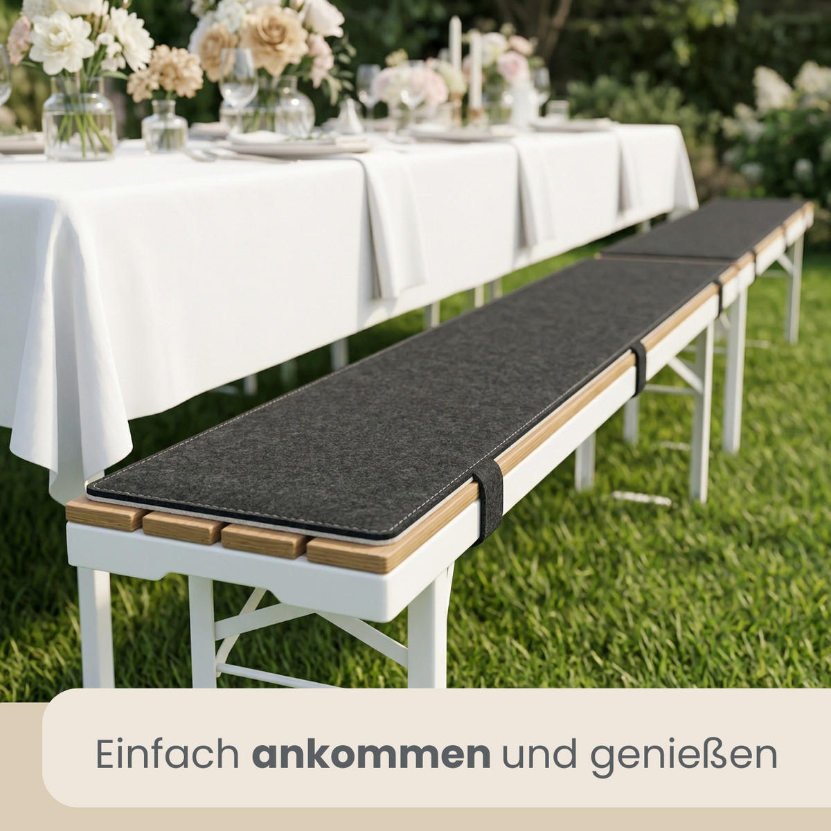 BIERBANKAUFLAGE Filz, 2er Set, Anthrazit, 180/28/0,8 cm - Grau, Kunststoff (28/1/180cm) - Dunedesign