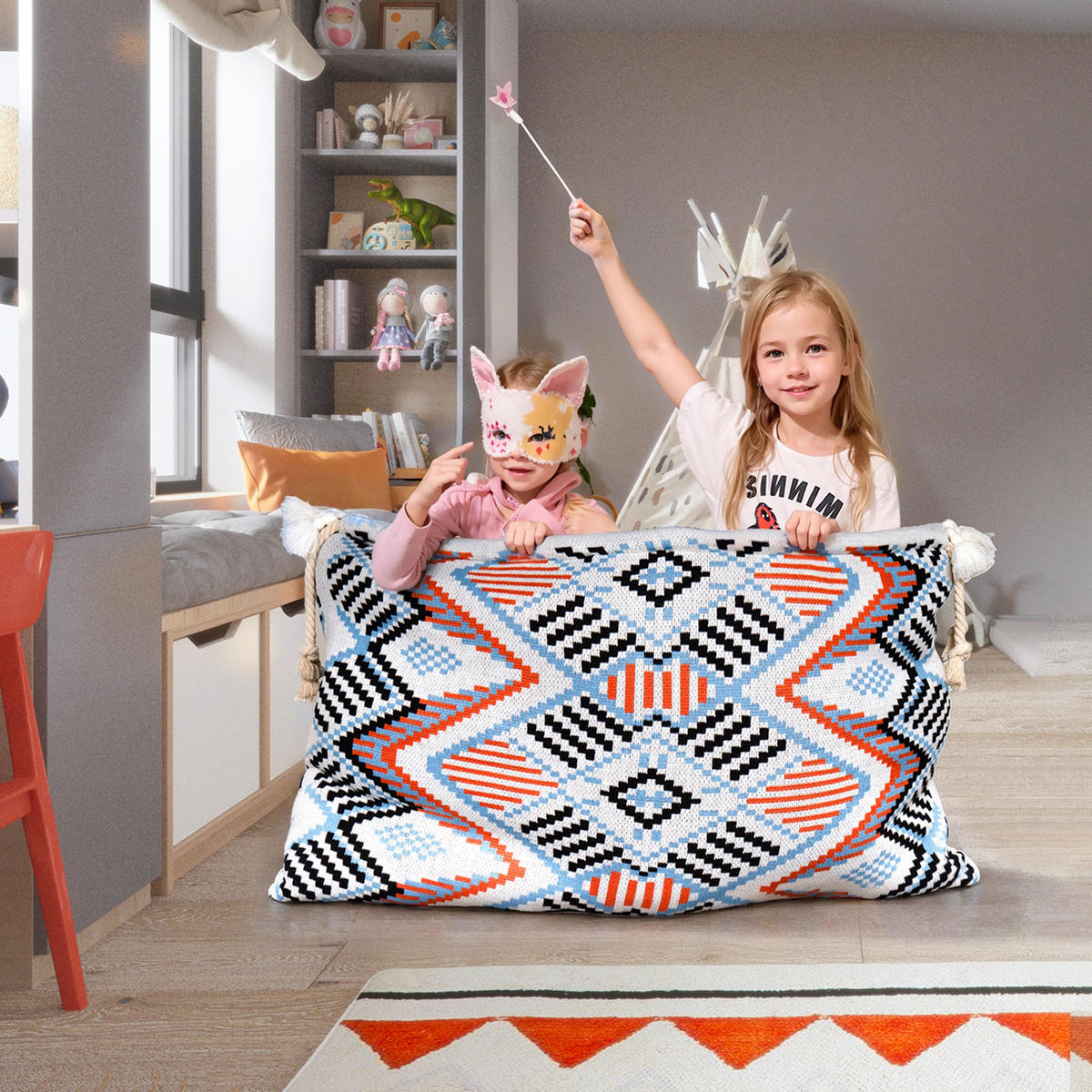 KUSCHELDECKE in Taschenform - Multicolor, Textil (80/130cm) - Vercart