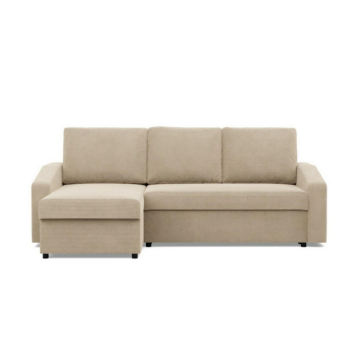 ECKSOFA Neo mit abgeschrägter Armlehnen beige - Beige, Textil (231/140cm) - SIMKAM Furniture