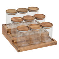 GEWÜRZREGAL Harmony, mit 9 Gläsern, Akazie / Glas, Braun - Braun, Holz (23/15/24cm) - 5five Simply Smart