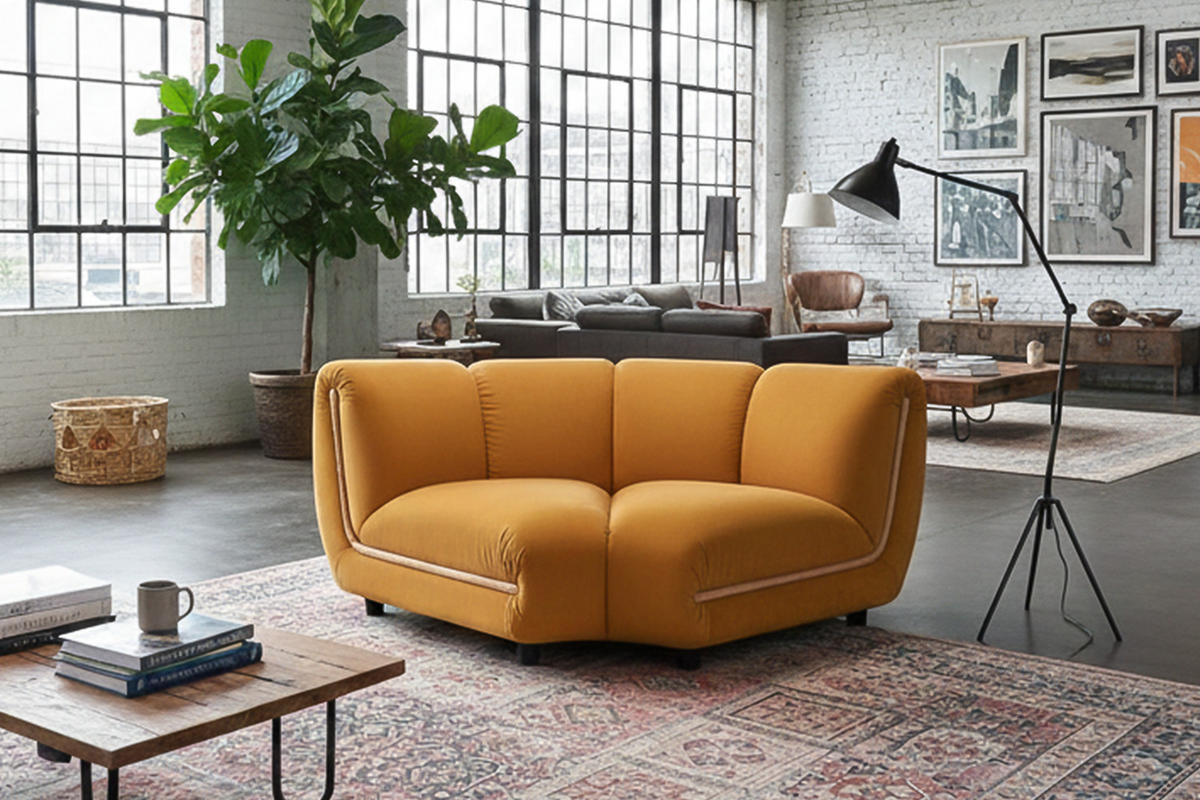 SESSEL LAYLA Gelb Velvet - Gelb/Schwarz, Buchenholz/Textil (166/74/99cm) - KAWOLA