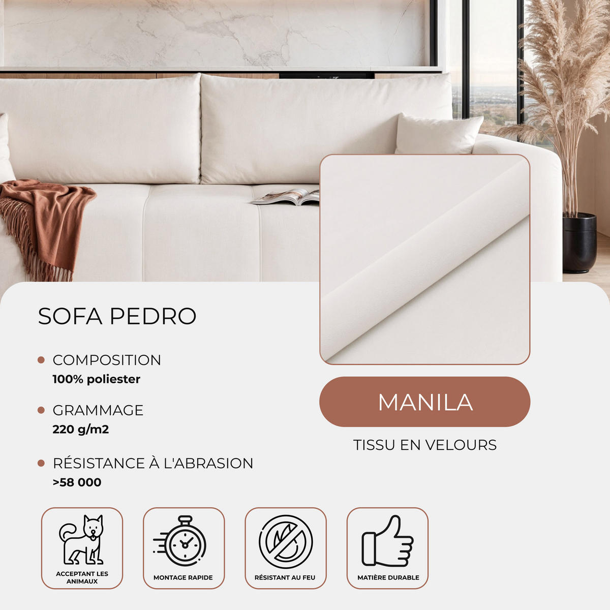SCHLAFSOFA PEDRO mit Bettkasten Creme - Creme, Holzwerkstoff/Kunststoff (244/79/93cm) - Idohome
