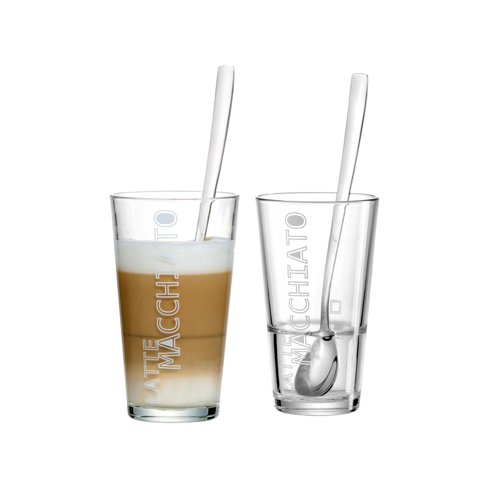 LATTE MACCHIATO GLÄSER + LÖFFEL Lena transparent 350 ml 2er Set - Transparent, Glas (0.35L) - Ritzenhoff Breker