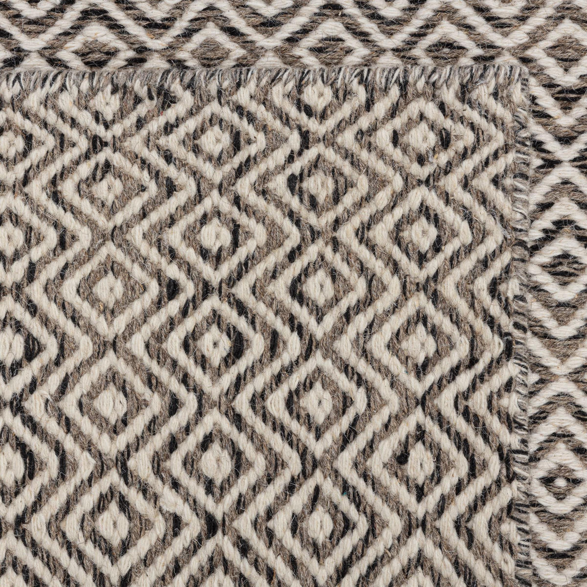 HANDWEBTEPPICH 2-Seitiger Skandi, modern 80x150 cm - Grau, Textil (80/150cm) - Rug and Roll