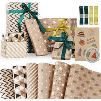 GESCHENKPAPIER Set 6 Blatt 70 x 50 cm Kraftpapier - Multicolor, Papier (50/0.1/70cm)