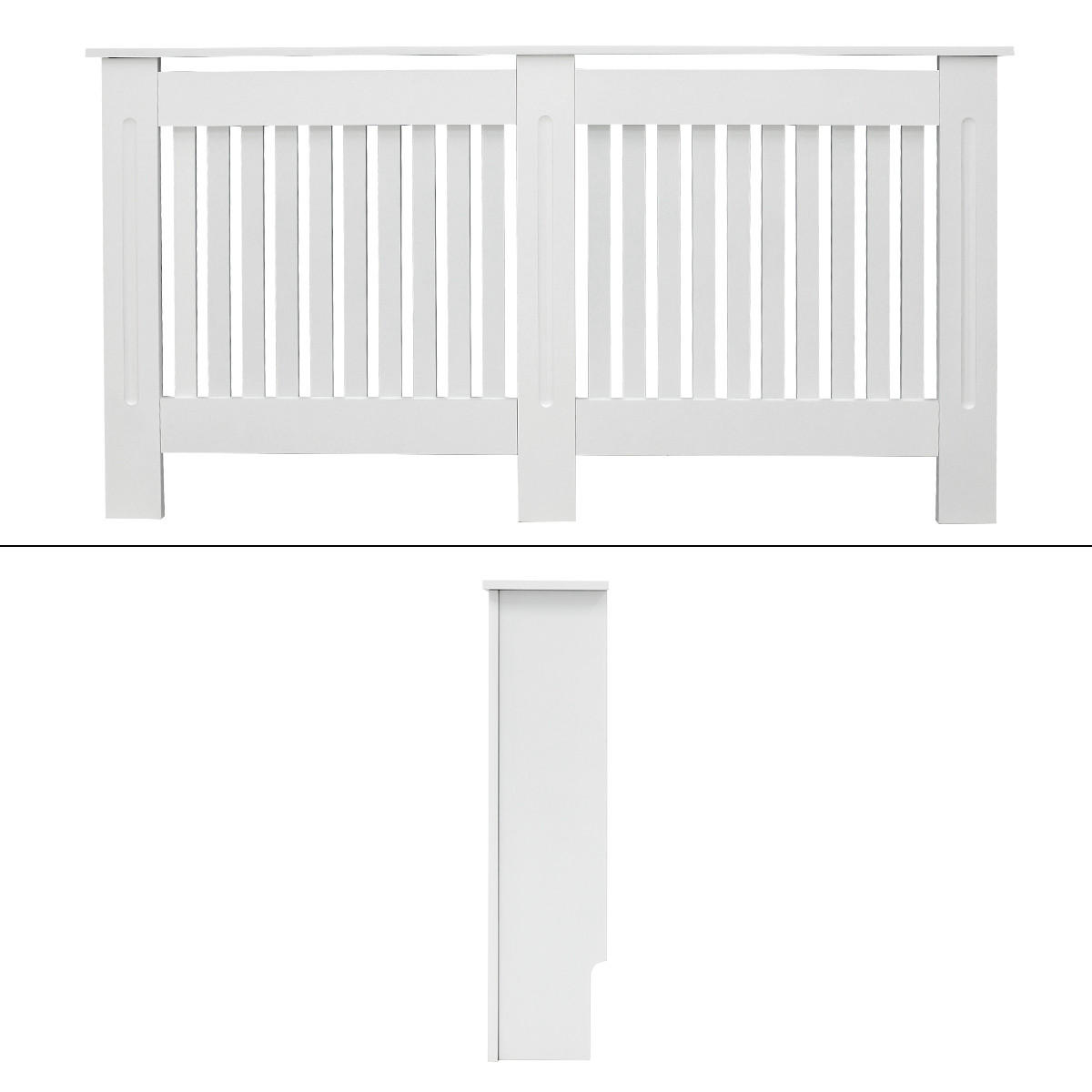 HEIZKÖRPERVERKLEIDUNG Landhausstil 152 x 19 x 82 cm Weiß - Weiß, Holzwerkstoff (19/152/82cm) - ECD-Germany
