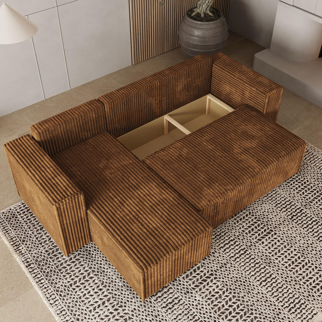 Thumbnail - Masseno Ecksofa, Kupfer, Textil, 3-Sitzer, L-Form,L-Form, 240x140 cm, Wohnzimmer, Sofas & Couches, Wohnlandschaften, Eck...