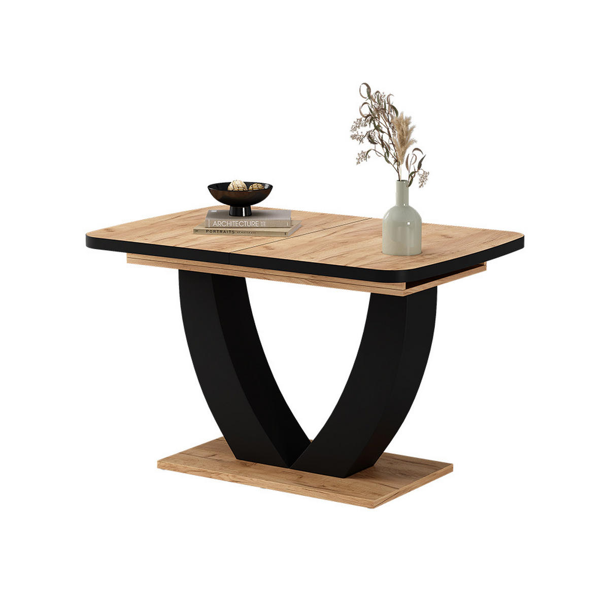JEDÁLENSKÝ STÔL Fenaro Čierna/dubová - čierna/farba duba, kompozitné drevo (80/120/77.4cm) - Vicco