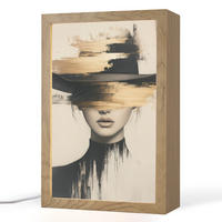 STOLNÍ LAMPA Žena - klobouk - barva 20x30 cm - hnědá, kompozitní dřevo (8/20/30cm) - OnlyWow