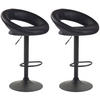 BARHOCKER 2er Set Mekim Kunstleder Schwarz Schwarz - Schwarz, Leder/Metall (53/80/47cm) - DELUKE