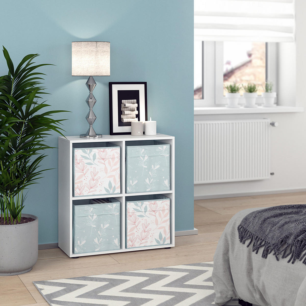 DĚLICÍ STĚNA Tetra Bílá - bílá, kompozitní dřevo (72.6/72/29cm) - Vicco