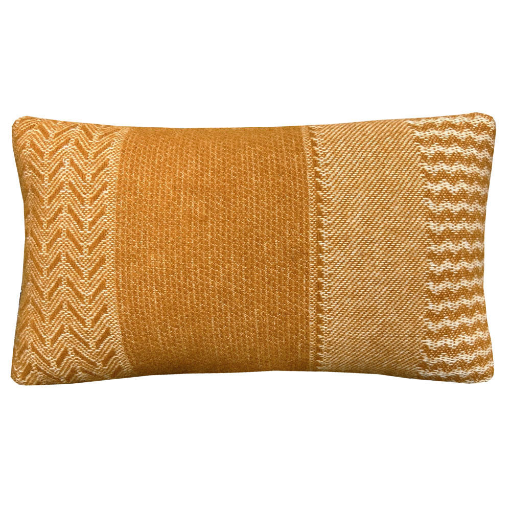 WOLLKISSEN Uptown ockerfarbenes Rechteck 35x60 - Gelb, Textil (60/35/12cm) - Malagoon