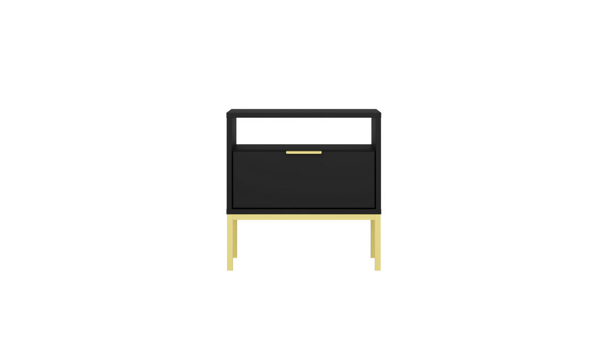 NACHTSCHRANK Austin 33/56,4/55 cm - Schwarz, Holzwerkstoff (33/56/55cm) - Kocot Kids