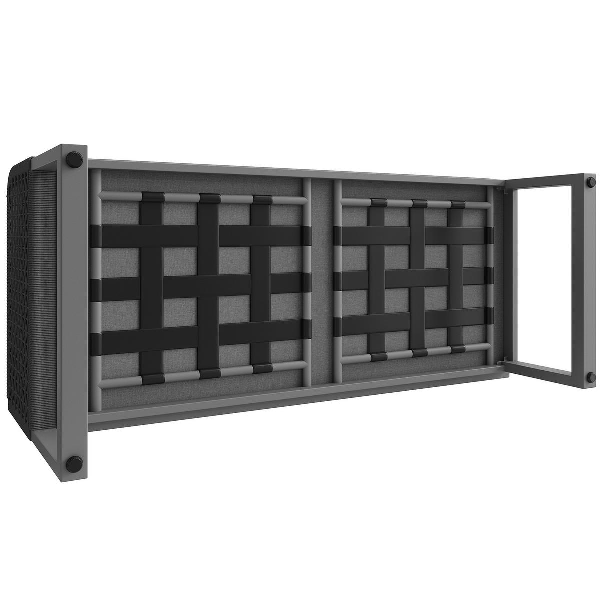 GARTENSETS aus Rattan & Eisen 121,5x61x77 cm Grau mit modularen Elementen - Grau, Metall - Modfu