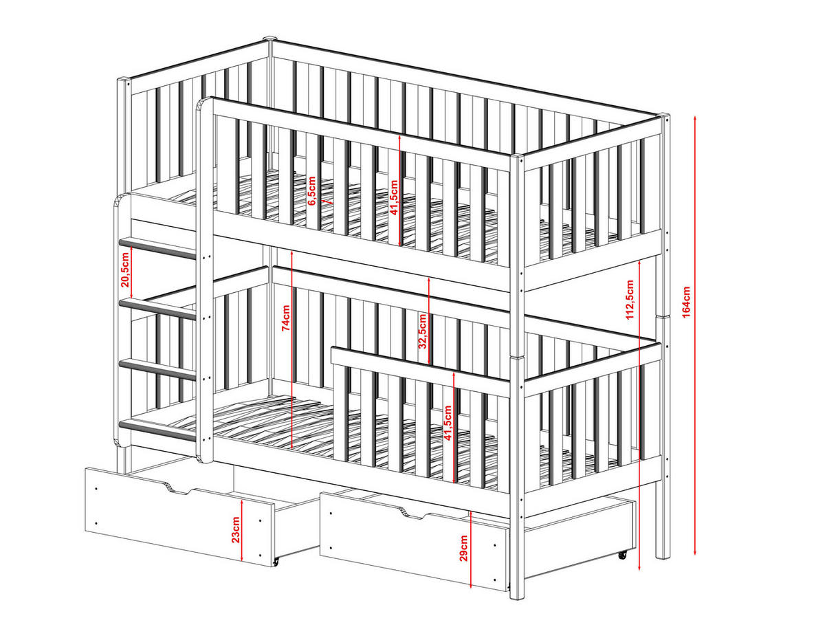 ETAGENBETT WEIß - Weiß, Holz (90/200cm) - FURNLUX