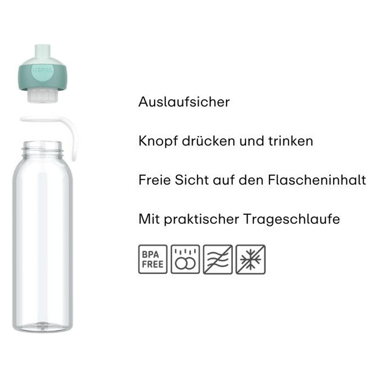 WASSERFLASCHE POP-UP Campus 2025 Cool Blue 500 ml - Blau, Kunststoff (0.5L) - Mepal