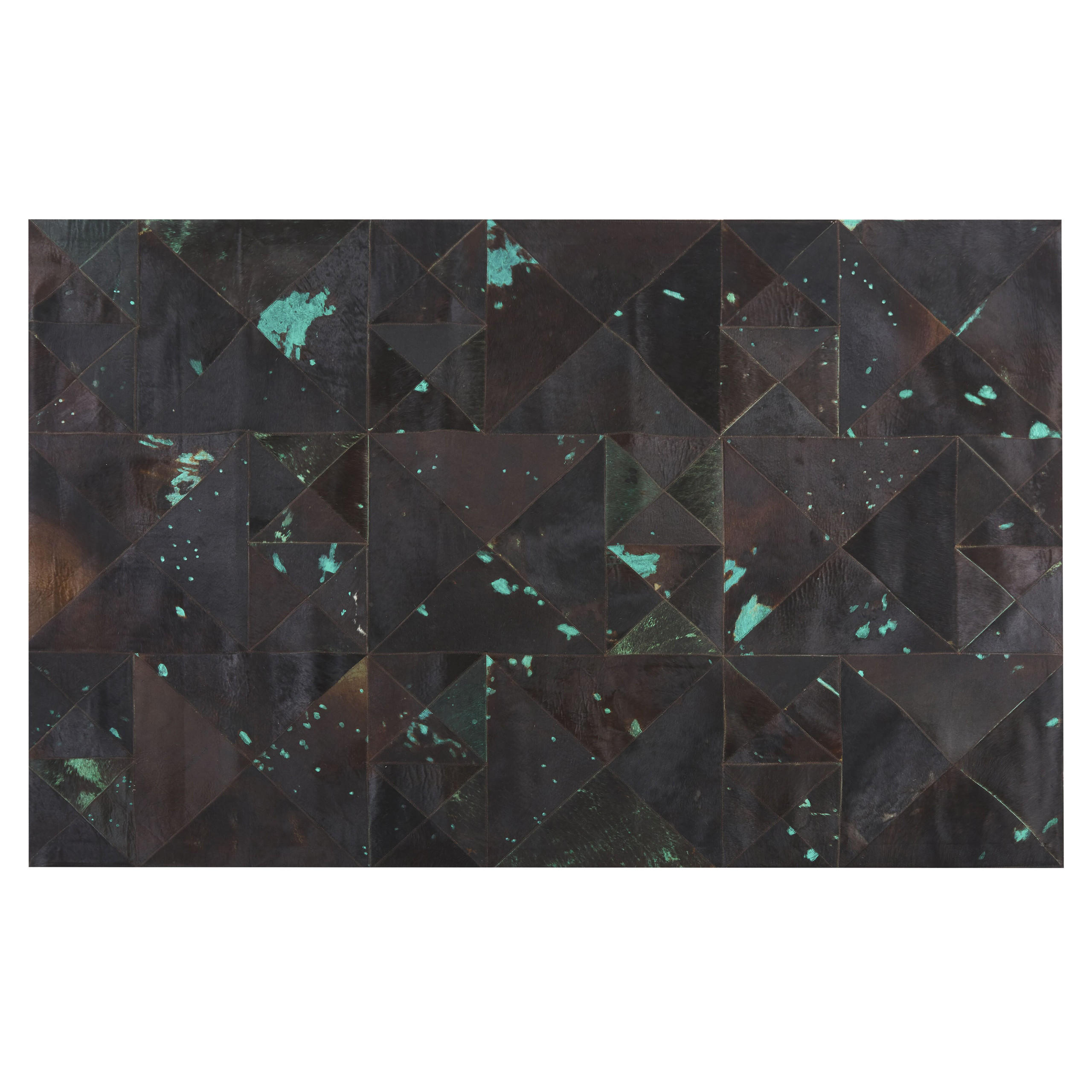 KURZFLOR-TEPPICH Atalan 200/140 cm - Blau, Fell (140/200cm) - Beliani