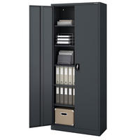 AKTENSCHRANK abschließbar KADO Flügeltüren 220x90x40cm Anthrazit - Anthrazit, Metall (90/220/40cm) - DELUKE