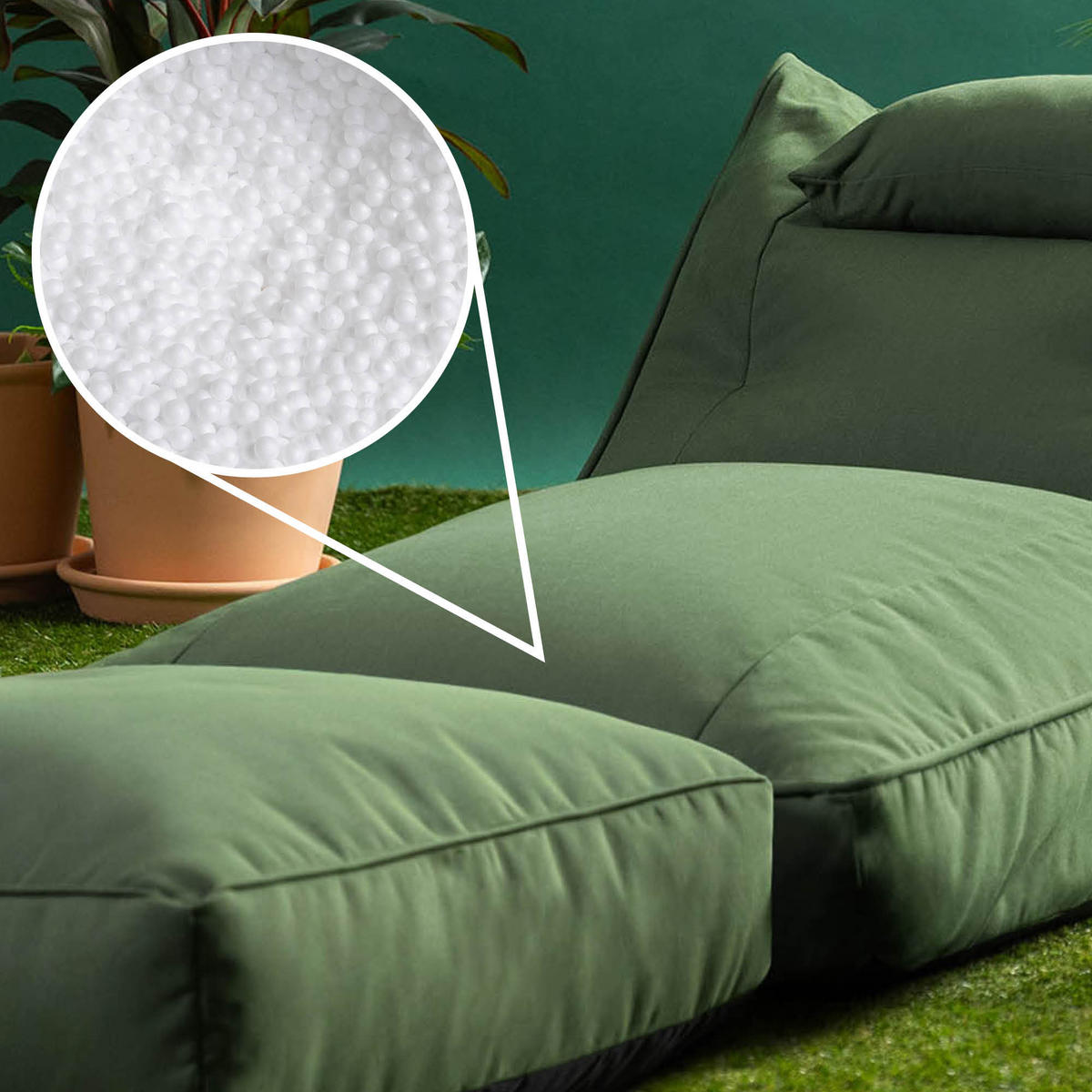 SITZSACK Outdoor mit Bodenkissen Nova - Grün, Textil (84/68/180cm) - icon