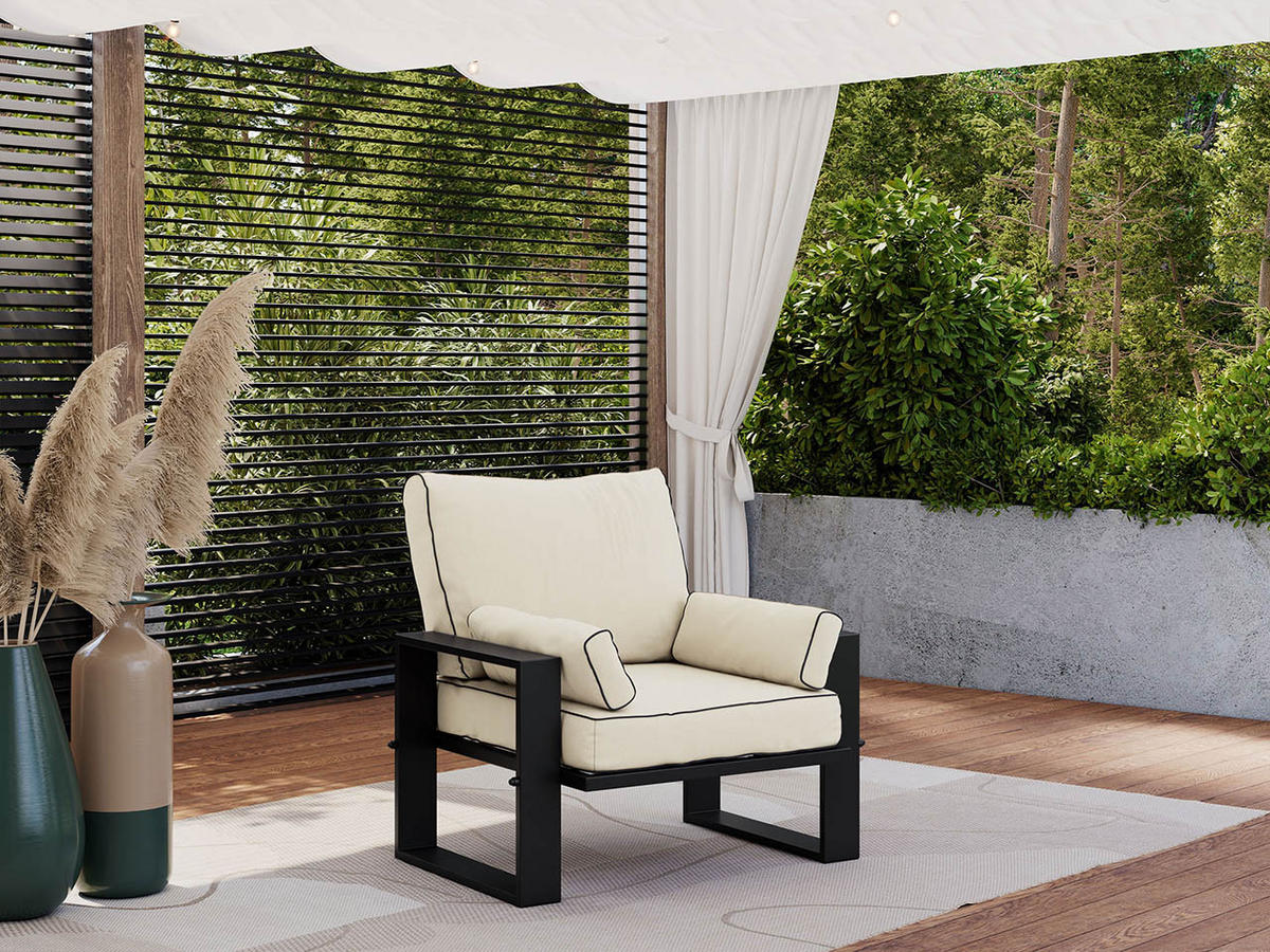 GARTENSESSEL Elba - Beige - Beige, Textil (98/90/87cm) - MKS