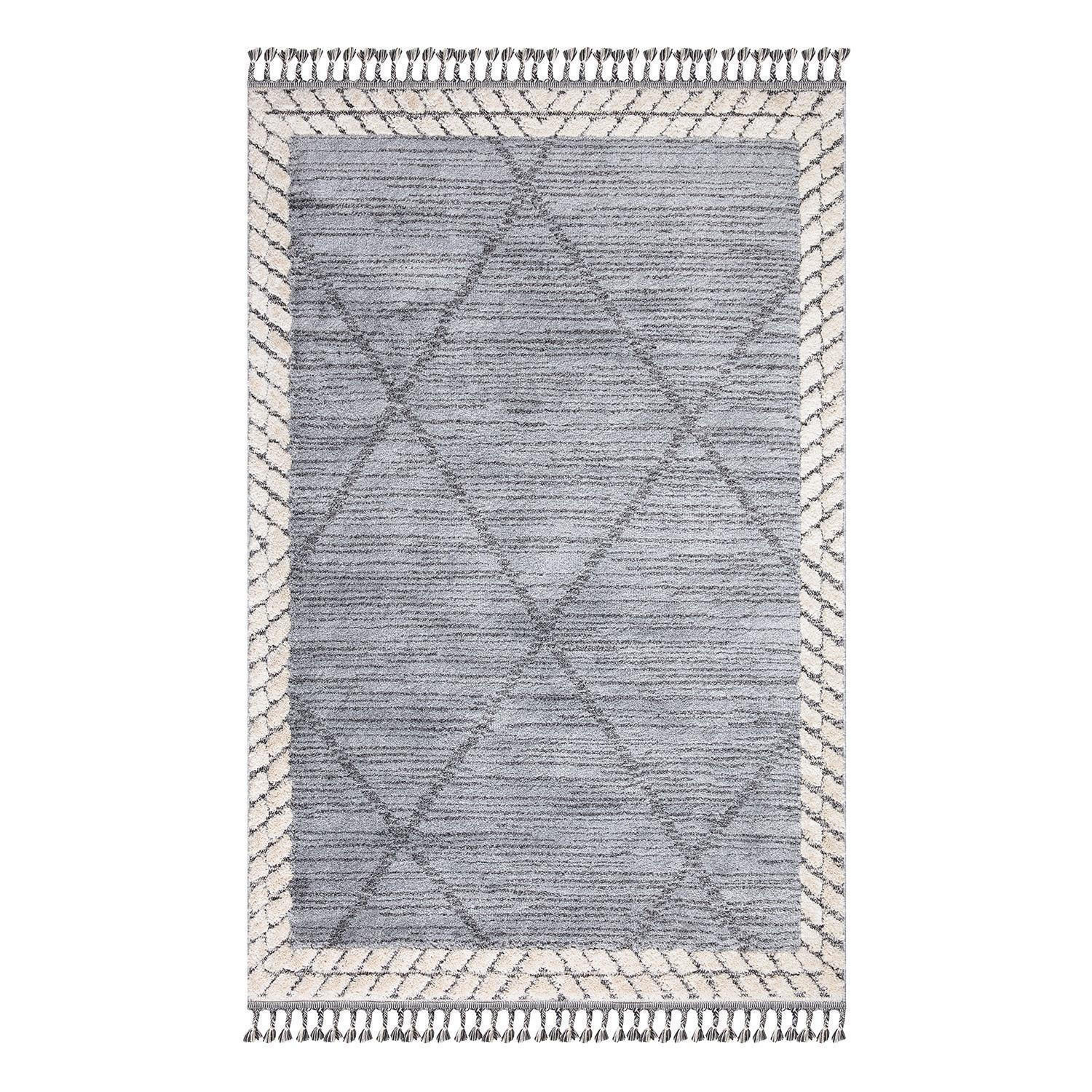 KURZFLOR-TEPPICH Valencia 909 Graublau/ Creme 120x170 cm - Blau/Creme, Textil (120/170cm) - carpet city