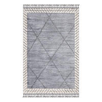 KURZFLOR-TEPPICH Valencia 909 Graublau/ Creme 120x170 cm - Blau/Creme, Textil (120/170cm) - carpet city