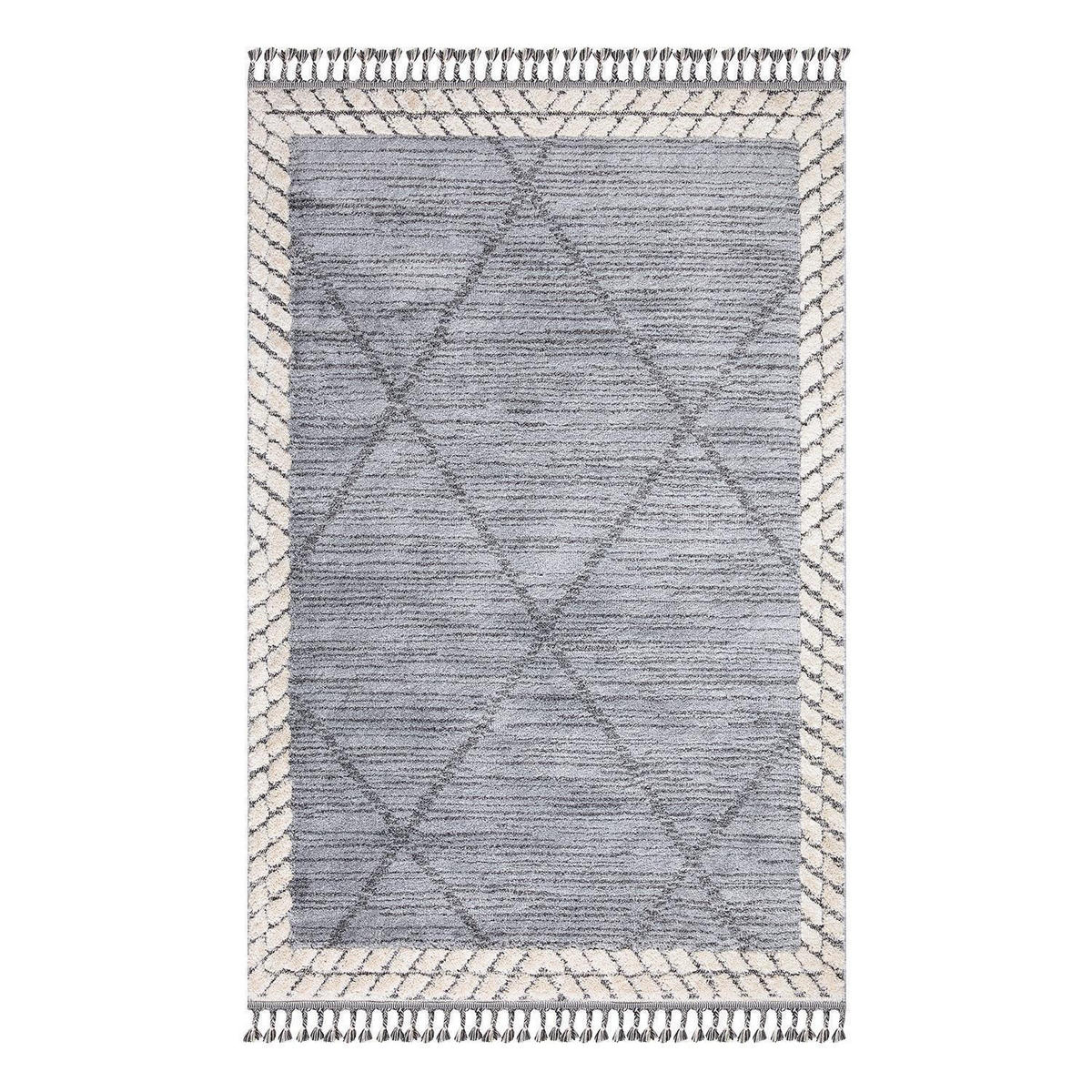 KURZFLOR-TEPPICH Valencia 909 Graublau/ Creme 120x170 cm - Blau/Creme, Textil (120/170cm) - carpet city