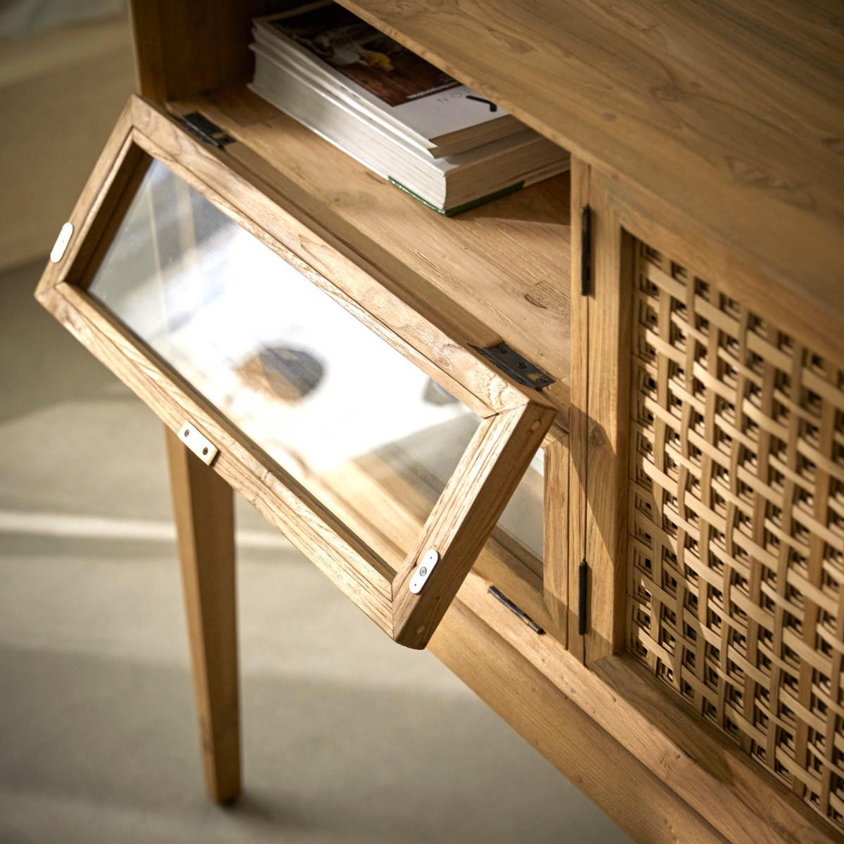 ANRICHTE Tridi Natur aus Teak - Naturfarben, Holz (150/100/45cm) - Tikamoon