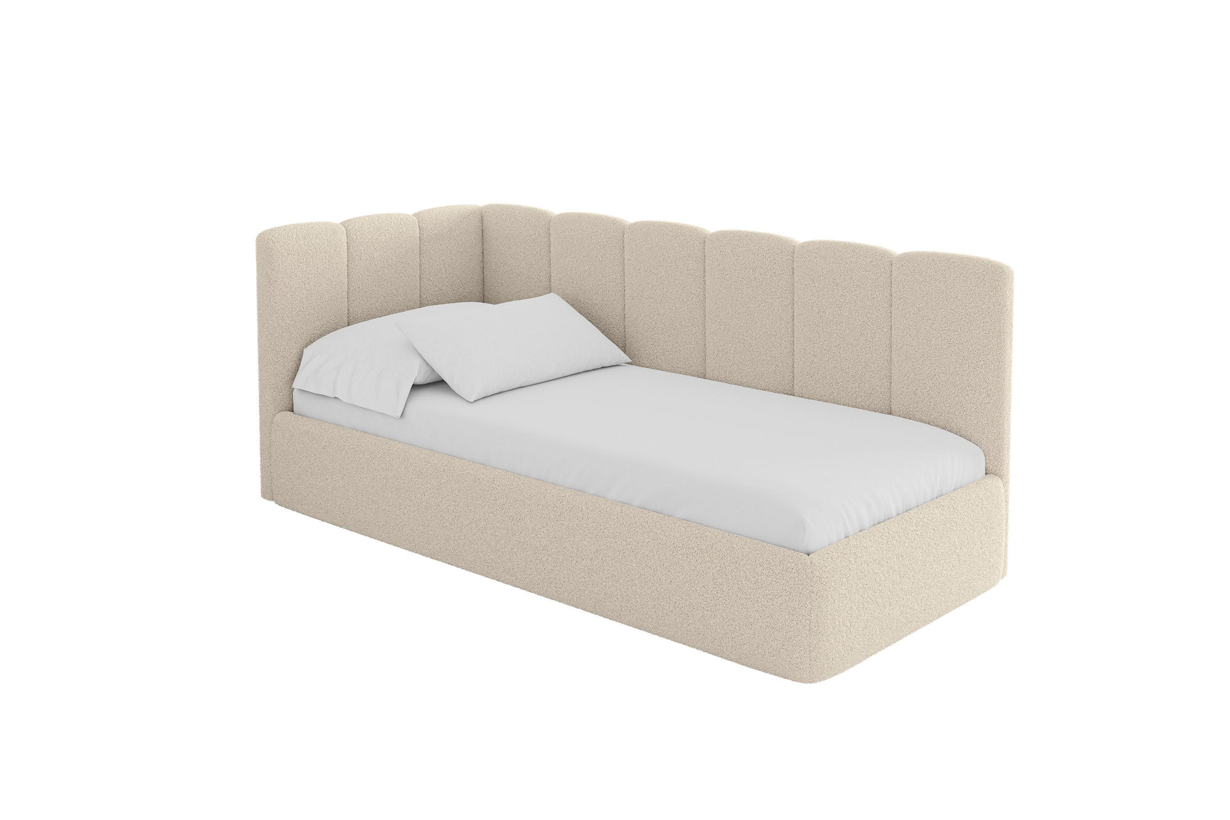 EINZELLBETT Jugendbett mit Bettkasten und Matratze H3/H4, Rechts - DEXY 90x200 Dunkelbeige - Taupe, Holzwerkstoff/Textil (90/200cm) - ALTDECOR