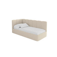 EINZELLBETT Jugendbett mit Bettkasten und Matratze H3/H4, Rechts - DEXY 80x200 Dunkelbeige - Taupe, Holzwerkstoff/Textil (80/200cm) - ALTDECOR
