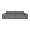 SOFA 3-SITZER Gerippter Samt Anthrazitgrau 220cm - Dunkelgrau/Anthrazit, Textil (220/47/120cm) - Sia Home